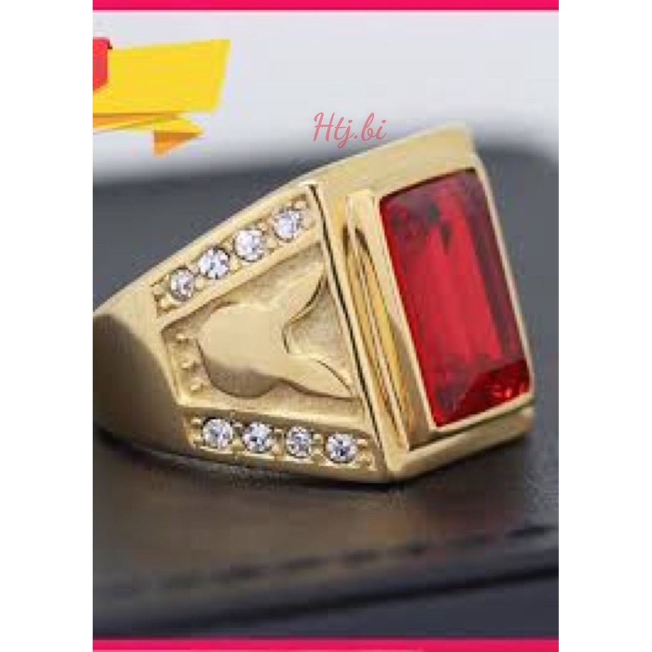 Nhẫn nam mạ vàng,nhẫn nam đá màu trang sức htj