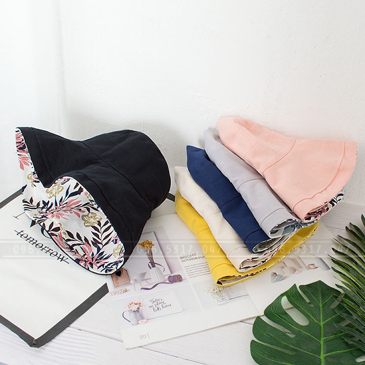 Nón Mũ Rộng Vành Chống Nắng Nữ Thời Trang Xuất, Vải Poly Cotton Thoáng Mát, Mũ Nón Đi Biển Mùa Hè Che Nắng Siêu Xinh