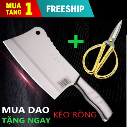 DAO CHẶT XƯƠNG SLICE KNIFE INOX SIÊU BÉN TẶNG NGAY 1 KÉO VÀNG RỒNG - ĐƯỢC XEM HÀNG - DAO KÉO