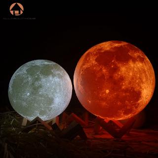 Đèn LED in hình mặt trăng 3D cổng sạc USB cho phòng ngủ