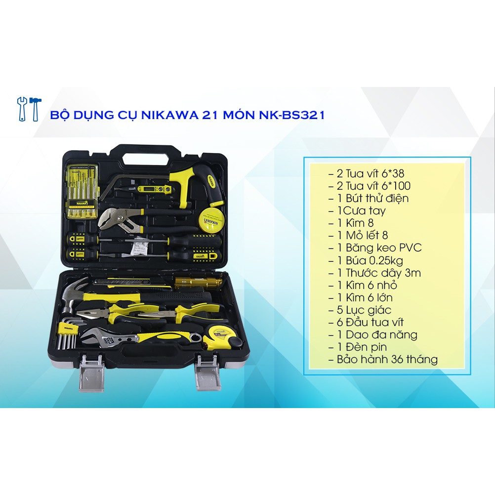 Bộ dụng cụ đa năng Nikawa 21 món NK-BS321