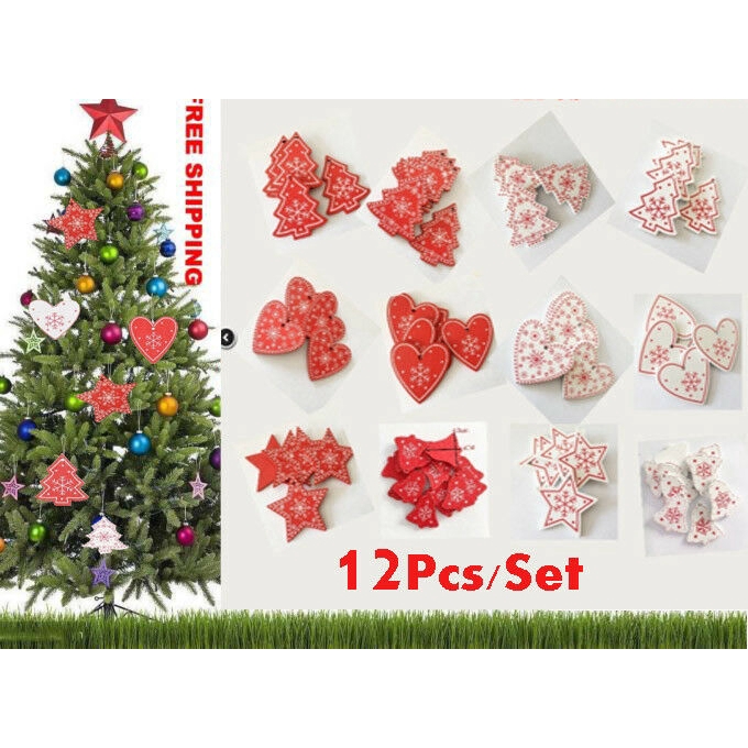 Set 12 phụ kiện treo trang trí cây thông Noel Giáng Sinh DIY