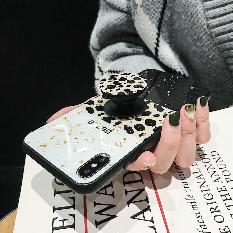 Redmi 9T Note 10 9 9S 8 Pro 7 Black Fashion Goddess Leopard Soft Case Full Cover + Holder & Stand BLF 65 66