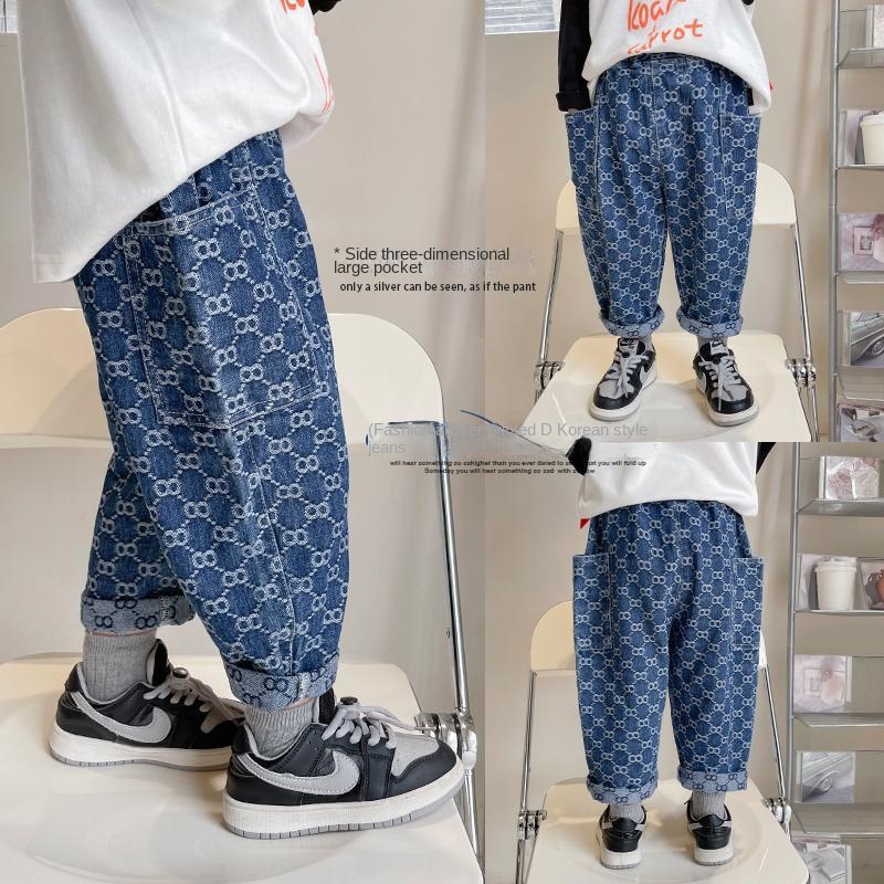 Quần Jeans Dài Dáng Rộng Phong Cách Thời Trang Xuân Thu Dành Cho Bé