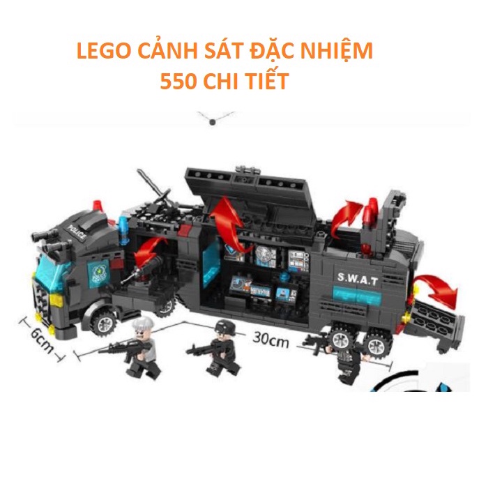 BỘ ĐỒ CHƠI XẾP HÌNH LEGO CẢNH SÁT,Lắp Ghép OTO, ROBOT, Lắp Ráp Lego Xe Swat, Trực Thăng, Máy Bay