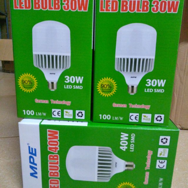 Bóng led trụ nhôm 30w mpe
