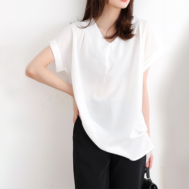 Zanzea Áo Tay Ngắn Cổ Chữ V Màu Trơn Thời Trang Dành Cho Nữ