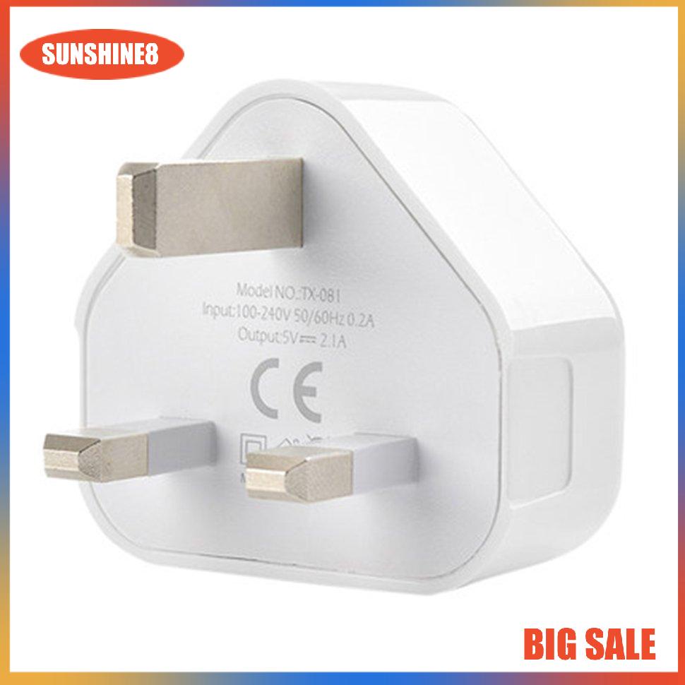 【SUN】[NEW]UK Mains Wall 3 Pin Plug Adaptor Charger Power With USB Ports For Phones