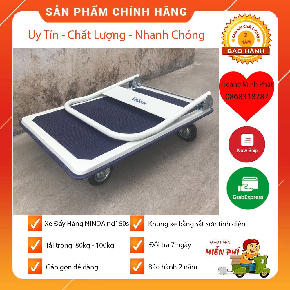 [ Free Ship ] Xe đẩy hàng GẤP GỌN tải trọng 150kg đến 300kg, tay đẩy gấp gọn. BH 2 NĂM. SIÊU CHẮC CHẮN