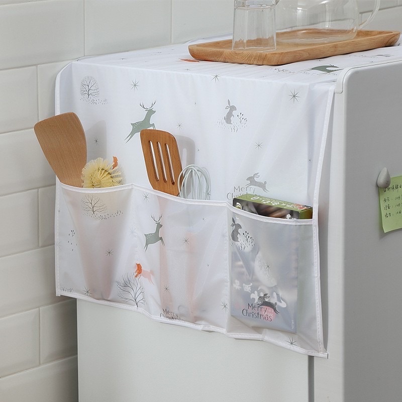 Phủ tủ lạnh chống thấm nước có chỗ để đồ tiện lợi - Shop giao màu ngẫu nhiên