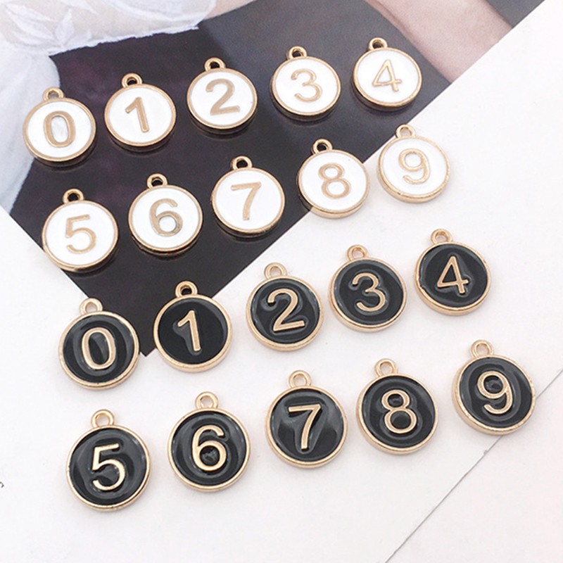 CHARMS Mặt Dây Chuyền Hình Chữ Số Từ 0-9 Độc Đáo Diy