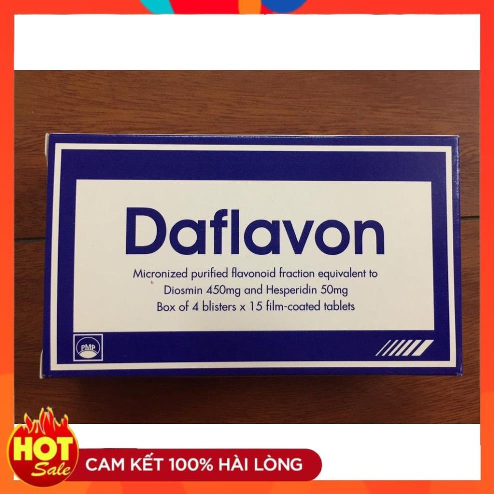 Daflavon giúp tăng sức bền thành mạch cho người giãn tĩnh mạch chân, trĩ ( Hộp 60 viên)