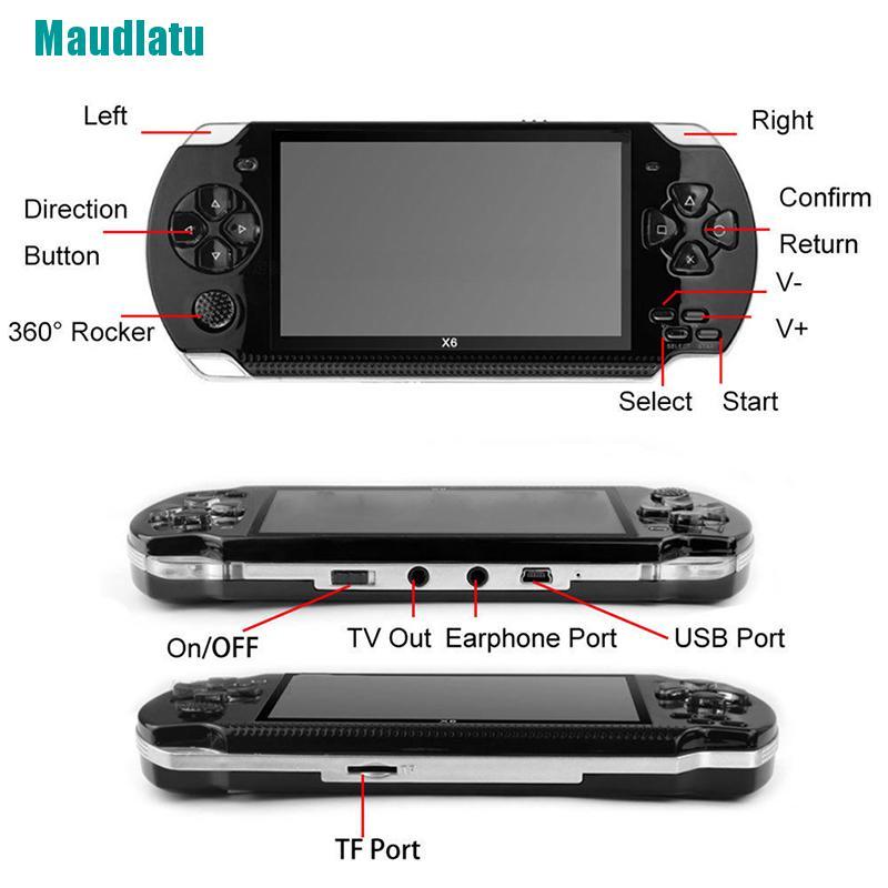 Máy Chơi Game Cầm Tay Maudlatu X6 8g 32 Bit 4.3 "Psp 10000 Trò