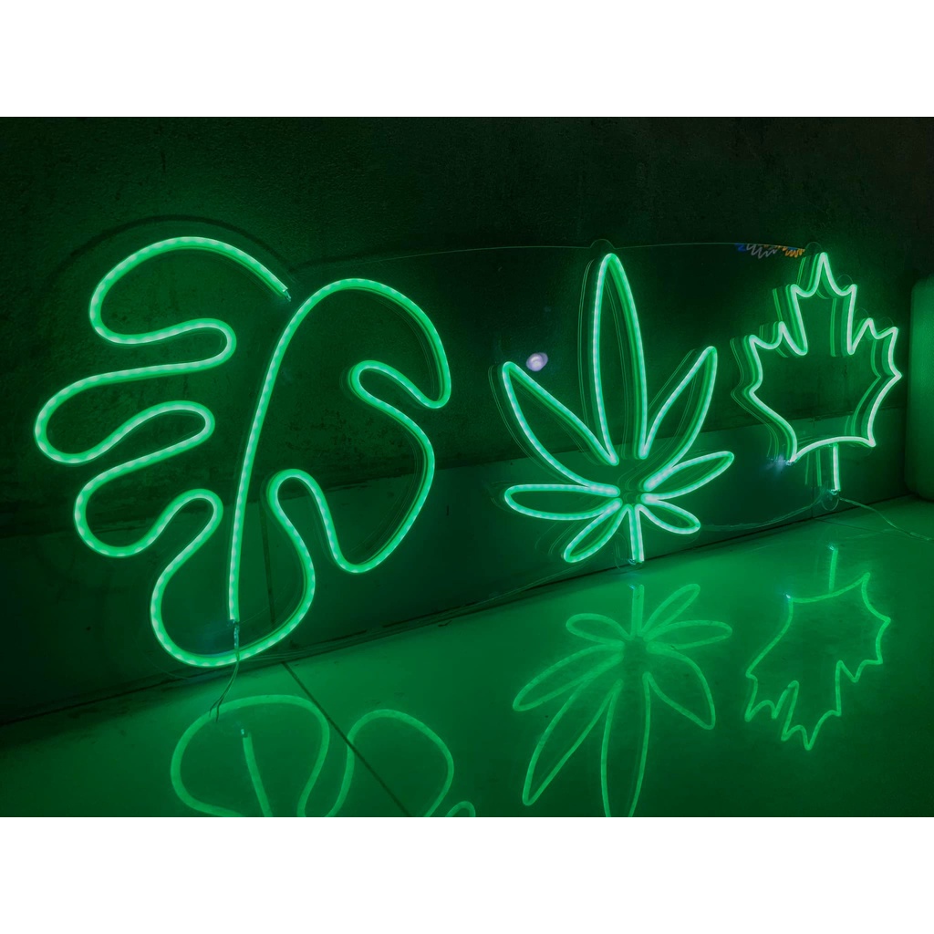 Đèn led Neon trang trí hình Lá | Đèn neon trang trí phòng ngủ, treo tường
