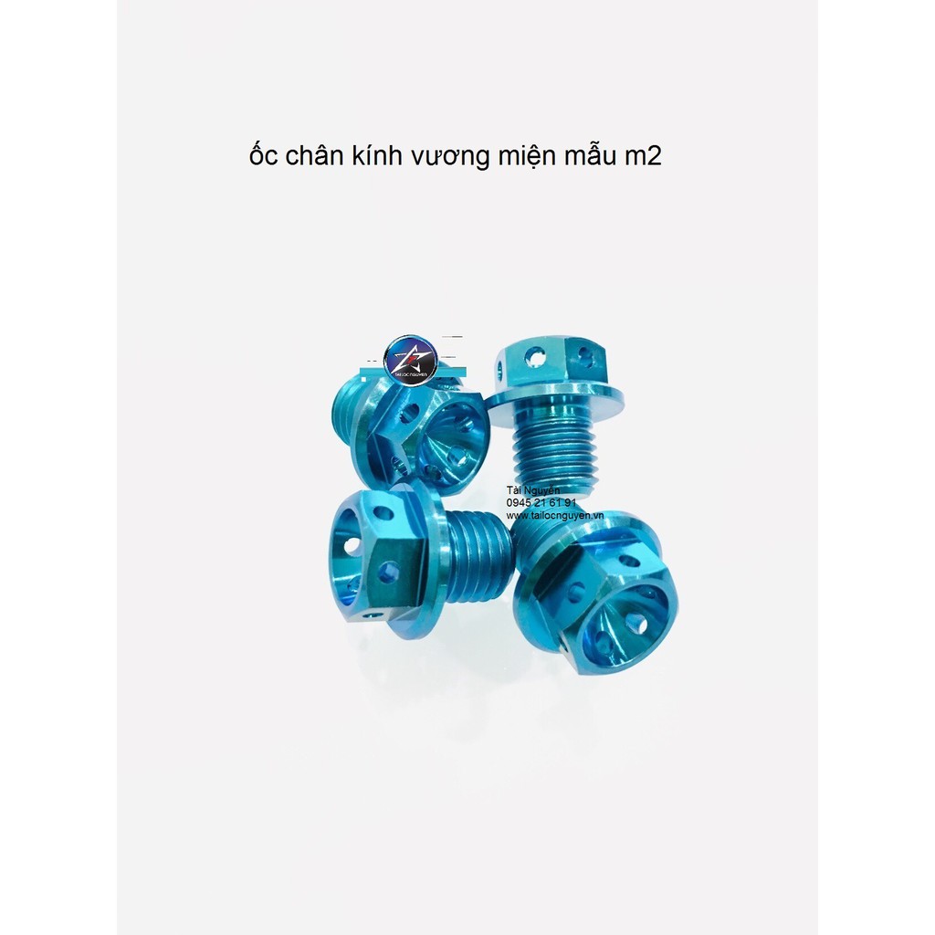 ỐC CHÂN KÍNH GR5 ĐẦU SALAYA TITAN VÀ XANH NGỌC M2 THUẬN HOẶC NGƯỢC