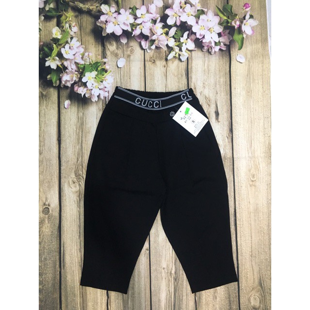 Quần legging lưng cao ngố nữ , Quần baggy lửng nữ chất Umi siêu co giãn