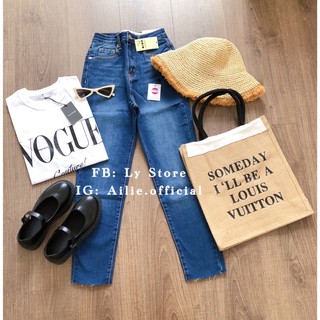 QUẦN BAGGY JEAN RÁCH ĐÙI LƯNG CAO - LY STORE