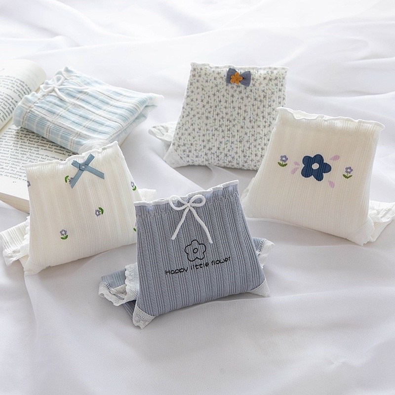 Combo 5 Quần lót học sinh, sinh viên, Quần lót nữ cotton dễ thương thoáng mát