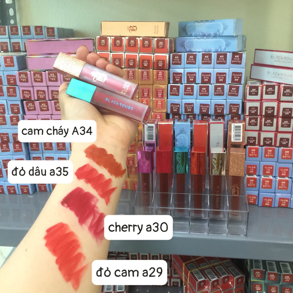 Son tự nhiên tông sáng Đỏ cam - Chery - Cam cháy - Đỏ dâu ( thiết kế Black Rouge )