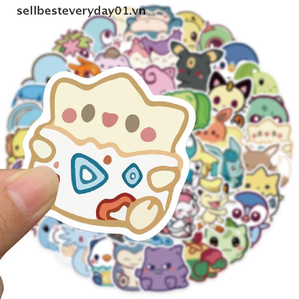 Set 50 miếng dán hình Pokemon trang trí đa dụng chất lượng cao