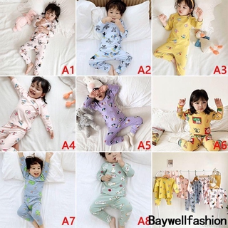 Bộ Đồ Ngủ Tay Dài In Hoạt Hình Dễ Thương Cho Bé Trai / Gái Từ 1-6 Tuổi