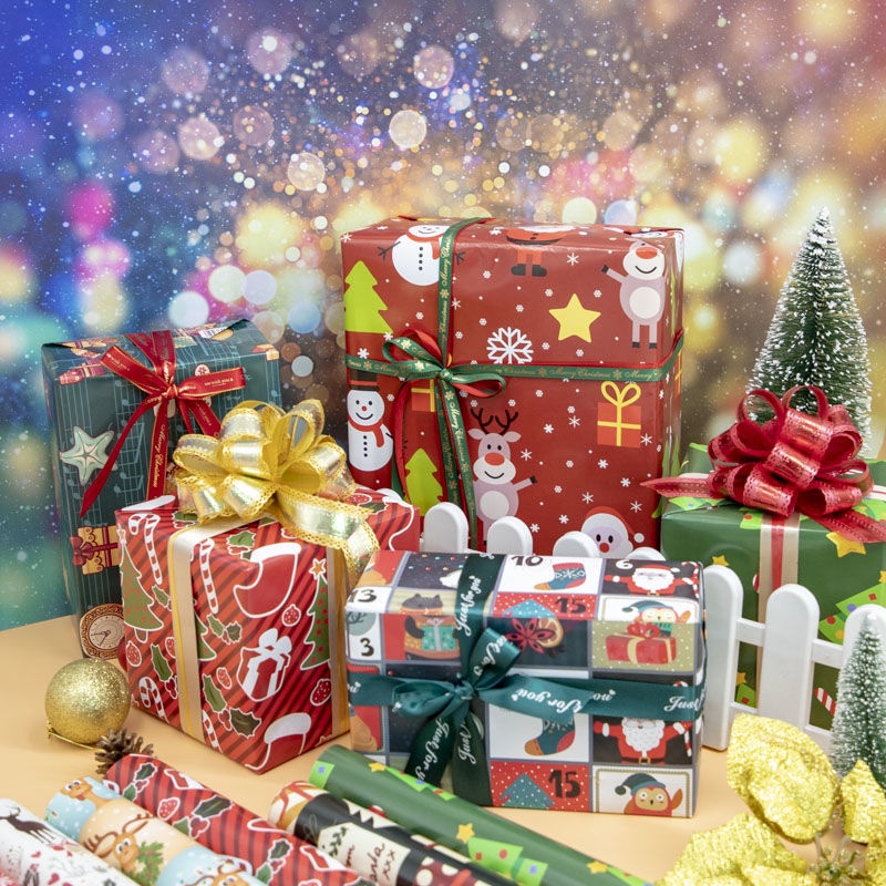 Giấy gói quà họa tiết hoạt hình giáng sinh độc đáo cao cấp 74*51cm