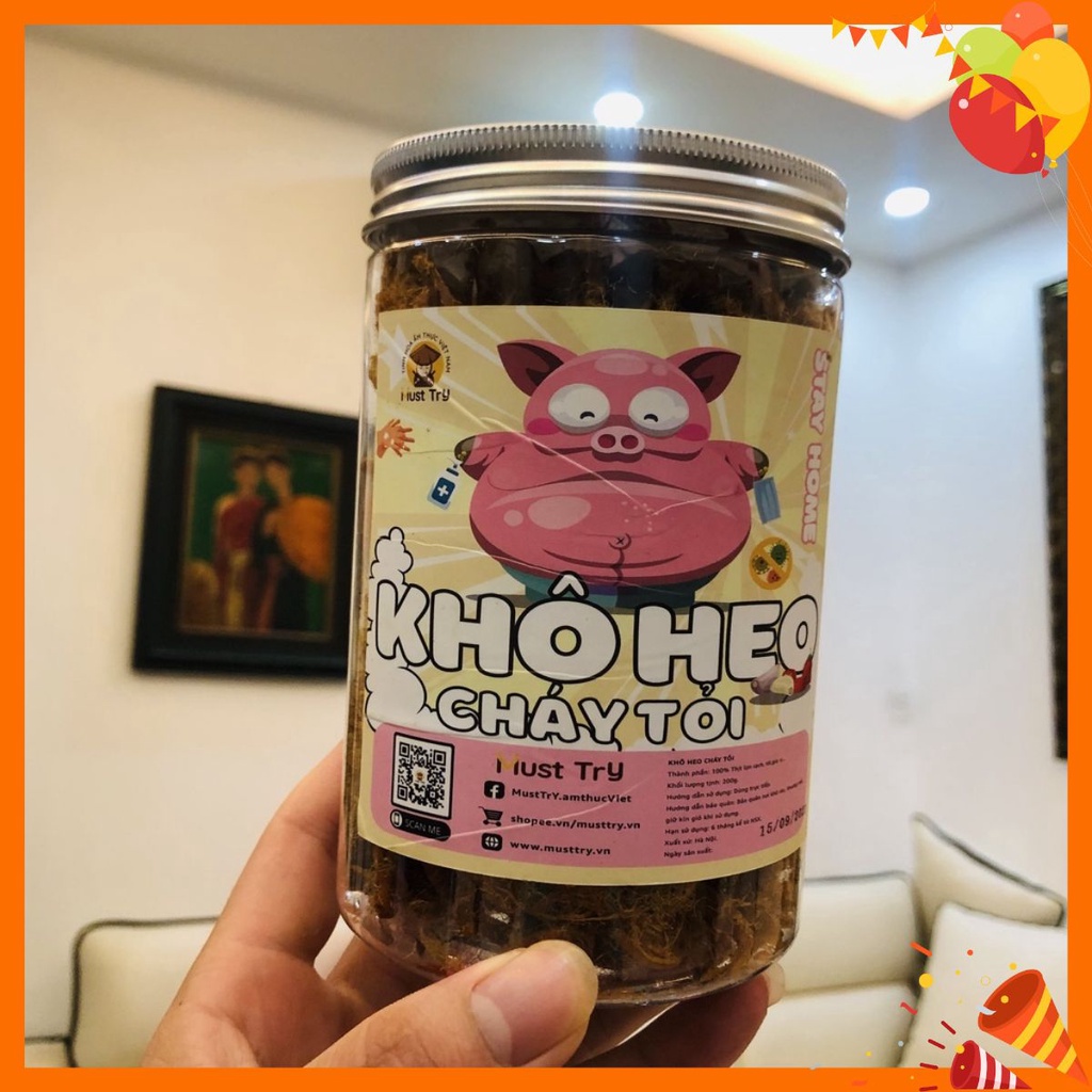 Khô Heo Cháy Tỏi 200g/hộp chuẩn vị ngon - Tinh Hoa Ẩm Thực Việt - Đồ ăn vặt ngon bổ rẻ Mr Benz | BigBuy360 - bigbuy360.vn