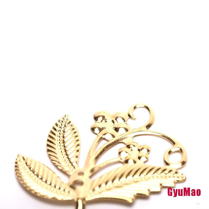 Bộ 50 Phụ Kiện Làm Trang Sức Hình Hoa Lá Bằng Kim Loại Kiểu Vintage Dễ Thương DIY