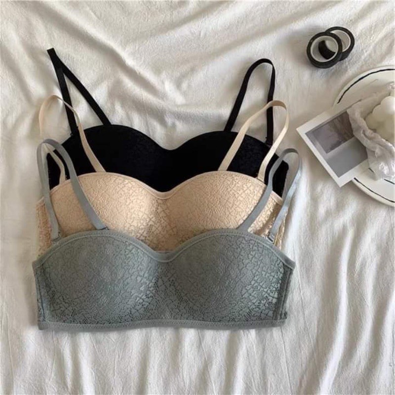 Áo ngực ngang chống tuột phối ren mỏng không gọng thoải mái Trangshop17
