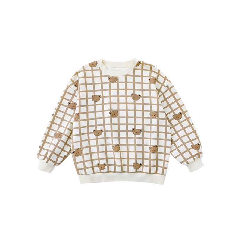 Bộ Áo Sweater Thêu Hình Gấu Hoạt Hình Phong Cách Hàn Quốc Thời Trang Xuân Thu Cho Bé Gái Mẫu Giáo