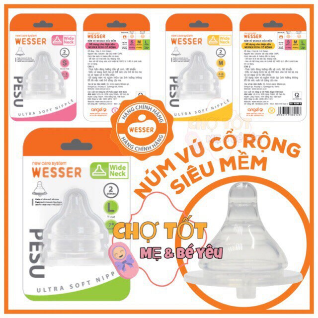 [MỚI NHẤT] BÌNH SỮA WESSER CỔ HẸP CAO CẤP PPSU MẪU MỚI 60ML/140ML/240ML