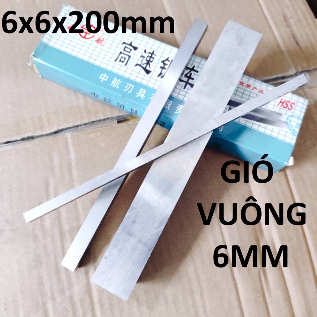 Dao thép gió 6x6x200mm, gió vuông 6mm, hàng phổ thông