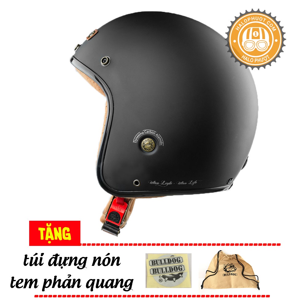 Mũ bảo hiểm Bulldog Heli Siêu Nhẹ Đen nhám