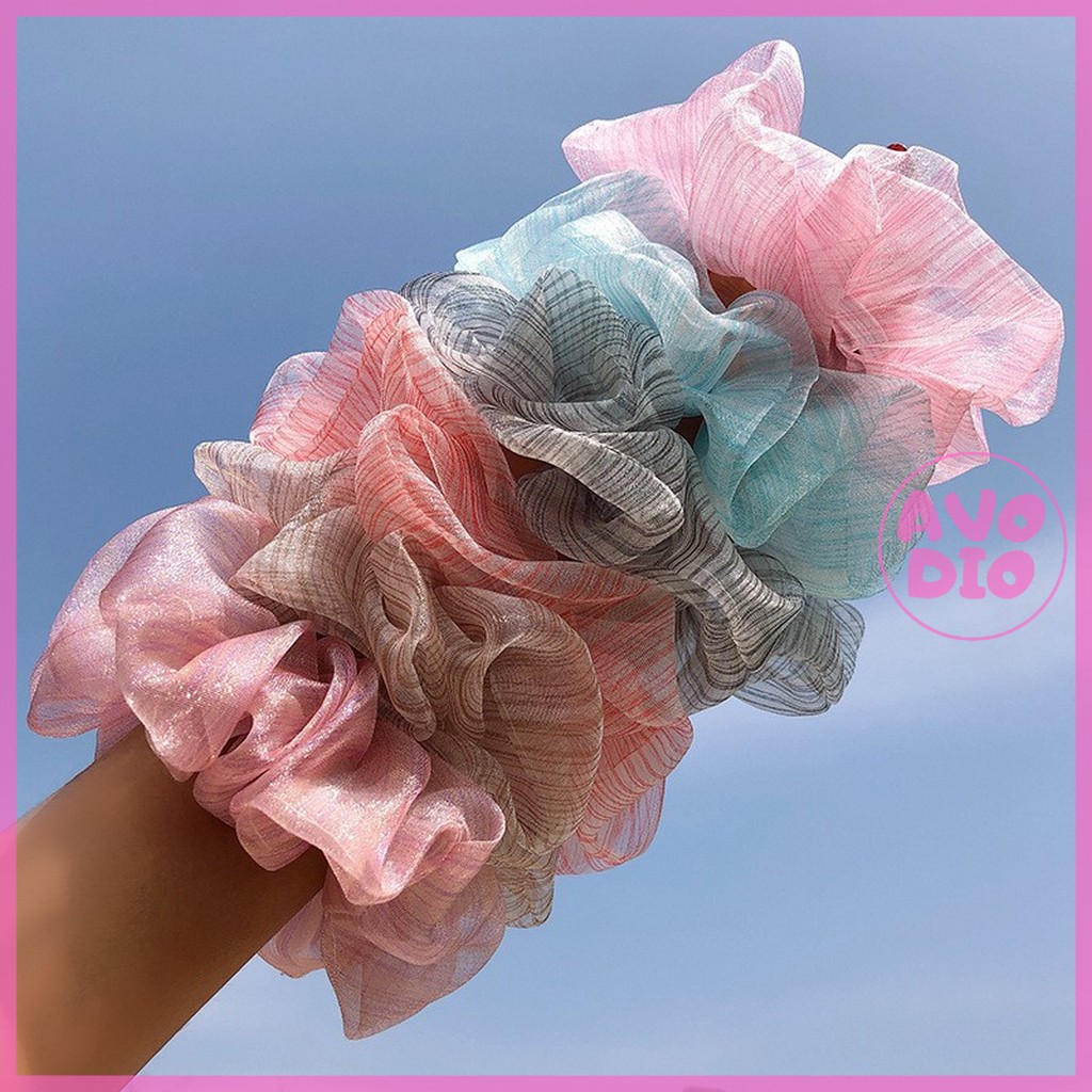Dây buộc tóc vải scunchies voan phong cách Hàn Quốc T020