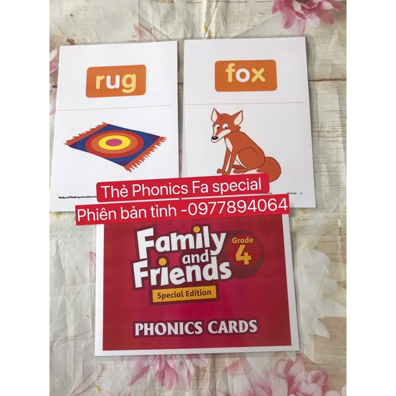 Thẻ Flashcards Phonics level 4- Family and Friends Special phiên bản tỉnh -ép plastics bền đẹp