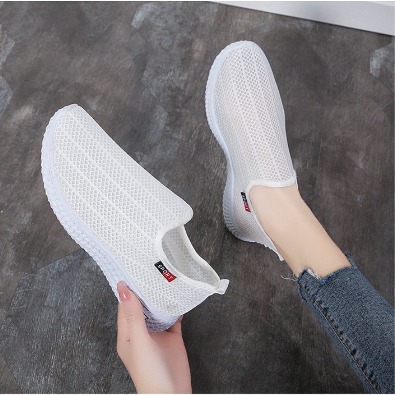 Giày Thể Thao Trơn 2 Màu Đen-Trằng Dành Cho Nữ DẢ05Q