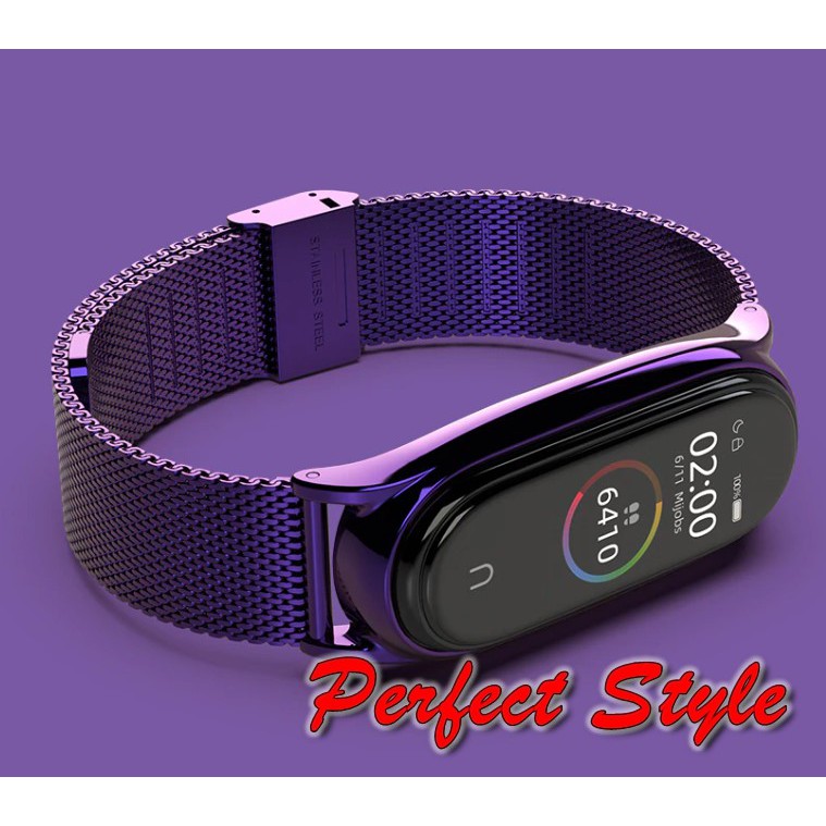 Dây đeo kim loại thép không gỉ Mijobs Xiaomi miband 3/ miband 4/ miband 5/ miband 6