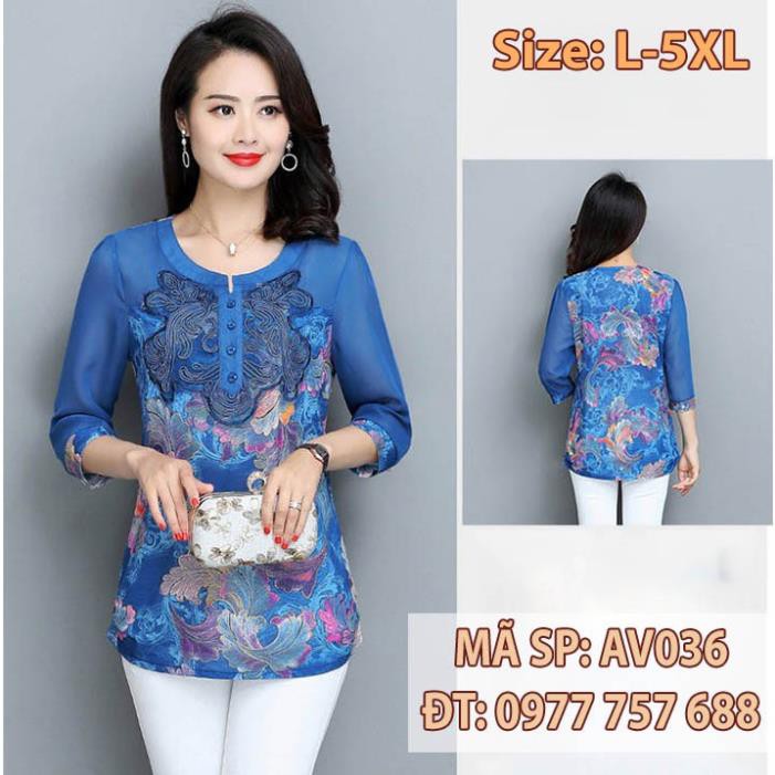 [CÓ SẴN] Áo voan áo kiểu form rộng size lớn cho phụ nữ u50 u60 trung niên bigsize giá rẻ đẹp 😍