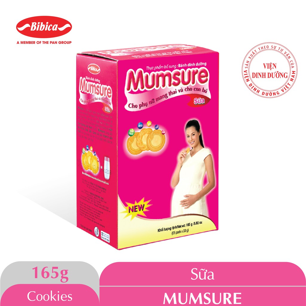 2 Hộp Bánh Dinh Dưỡng Mumsure Sữa Bibica 165g - Thực phẩm dành cho mẹ bầu