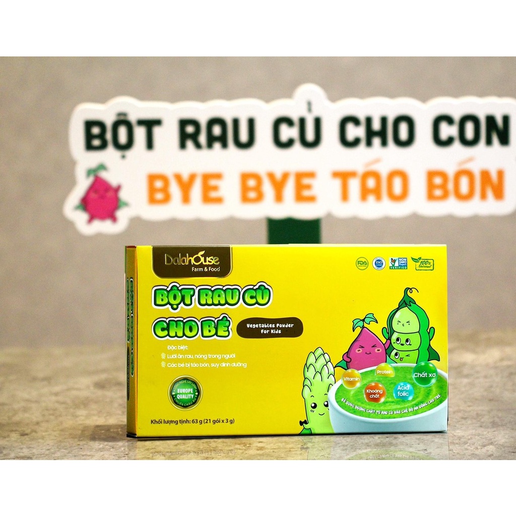 Bột rau củ ăn dặm Dalahouse gói nhỏ 3g (bé từ 6 tháng)