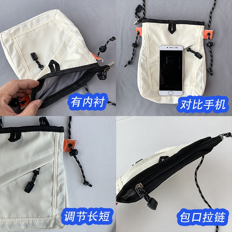 Túi Đeo Chéo Vải Canvas Dáng Vuông Nhỏ Đựng Điện Thoại Phong Cách Nhật Hàn Thời Trang Cho Nam Và Nữ