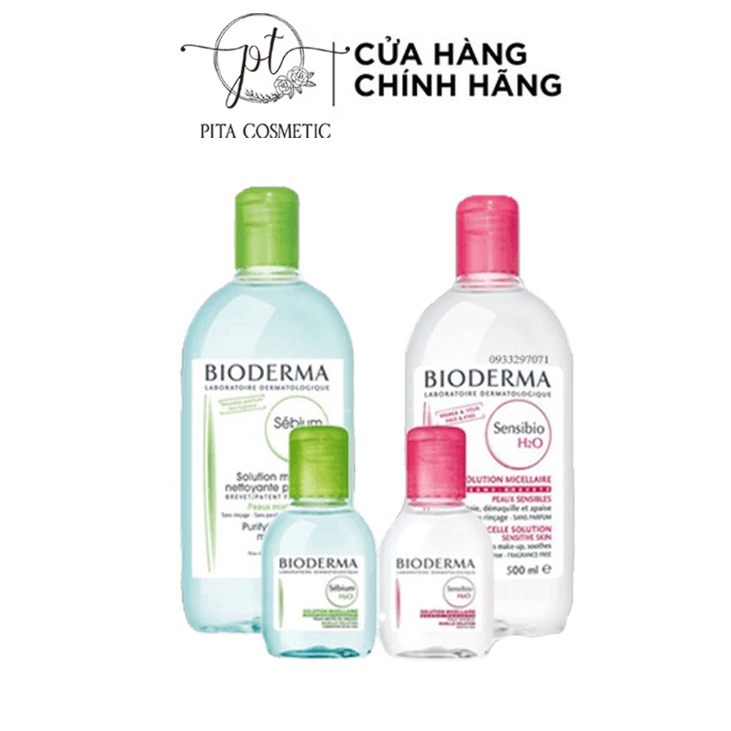 [Chính Hãng] Nước Tẩy Trang Bioderma Pháp H2O 100ml, 500ml xanh - hồng