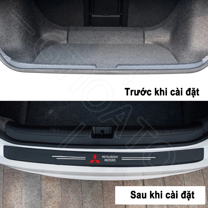 GTIOATO 1 Chiếc Sợi Carbon Dán Xe Dán Cốp Xe Hơi DáN ChốNg XưỚC Ô Tô Bảo Vệ Cốp Sau Xe Hơi Phụ KiệN Ô Tô Cho Mitsubishi Xpander Attrage Outlander Mirage Triton Pajero Xpander Cross
