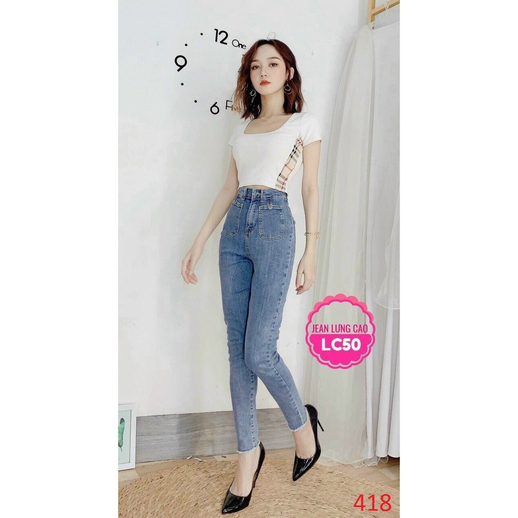 [ HOT ] Quần jean nữ lưng cao chất jean co giãn thời trang cao cấp xu hướng thời trang nữ 2020 tramanh_fashion cc04