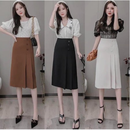 Chân váy xinh qua gối phối cúc CV12 RumHana | BigBuy360 - bigbuy360.vn