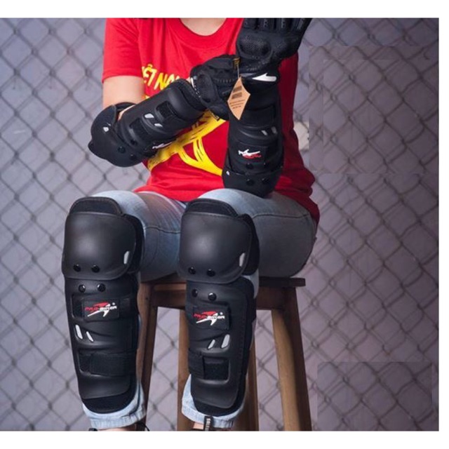Bó gối chỏ giáp nhựa Pro-Biker