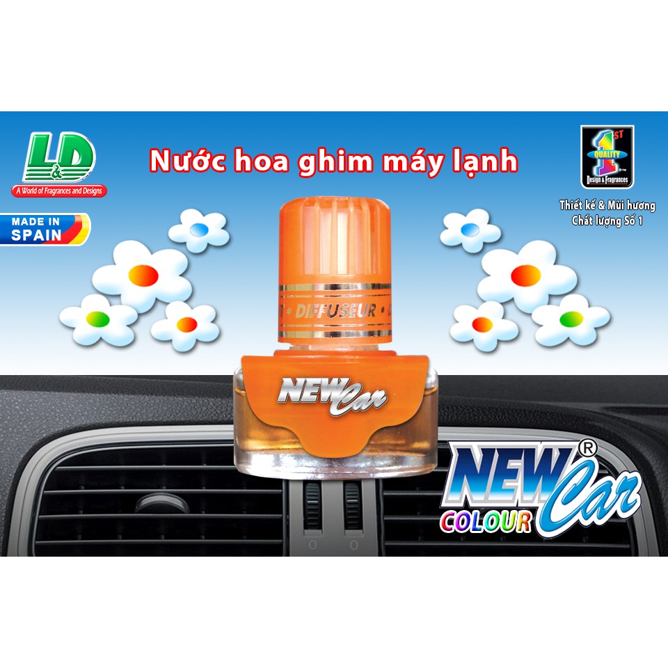 [Mã BMBAU50 giảm 10% đơn 99k] Nước Hoa Ghim Máy Lạnh L&amp;D New Car Colour Vanilla Nhập Khẩu Chính Hãng