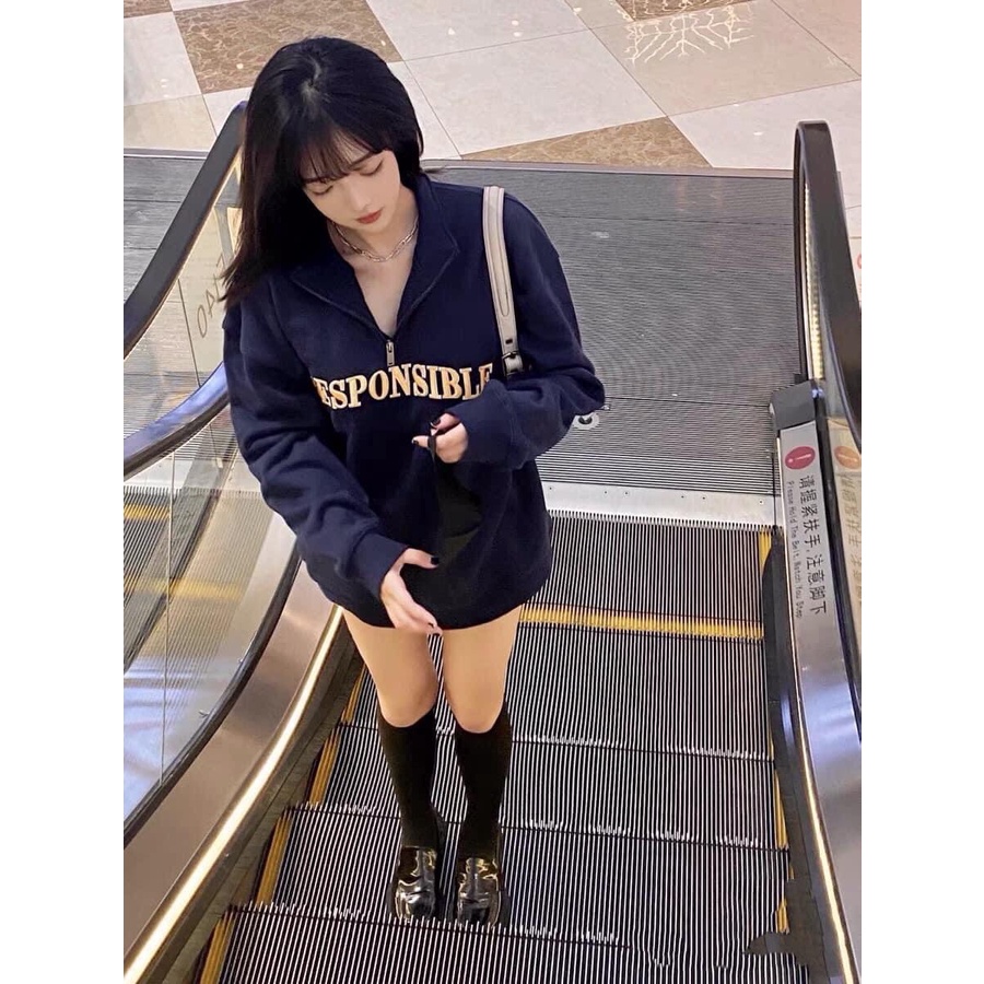 Áo Polo khoá cổ chất bo tăm, áo 𝐒𝐖𝐄𝐀𝐓𝐄𝐑 nỉ Responsible Freesize siêu hot | BigBuy360 - bigbuy360.vn