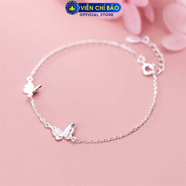 Lắc tay bạc nữ Cánh bướm Hồ điệp đôi chất liệu bạc 925 thời trang phụ kiện trang sức nữ Viễn Chí Bảo L400708