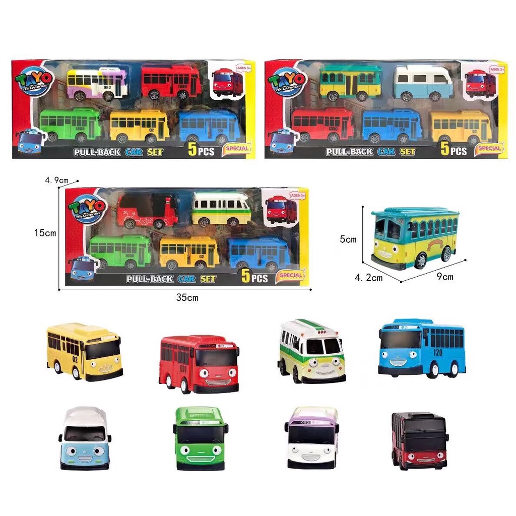 Set 9 Xe Buýt Đồ Chơi Tayo Cho Bé
